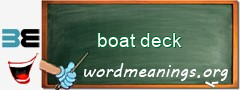 WordMeaning blackboard for boat deck